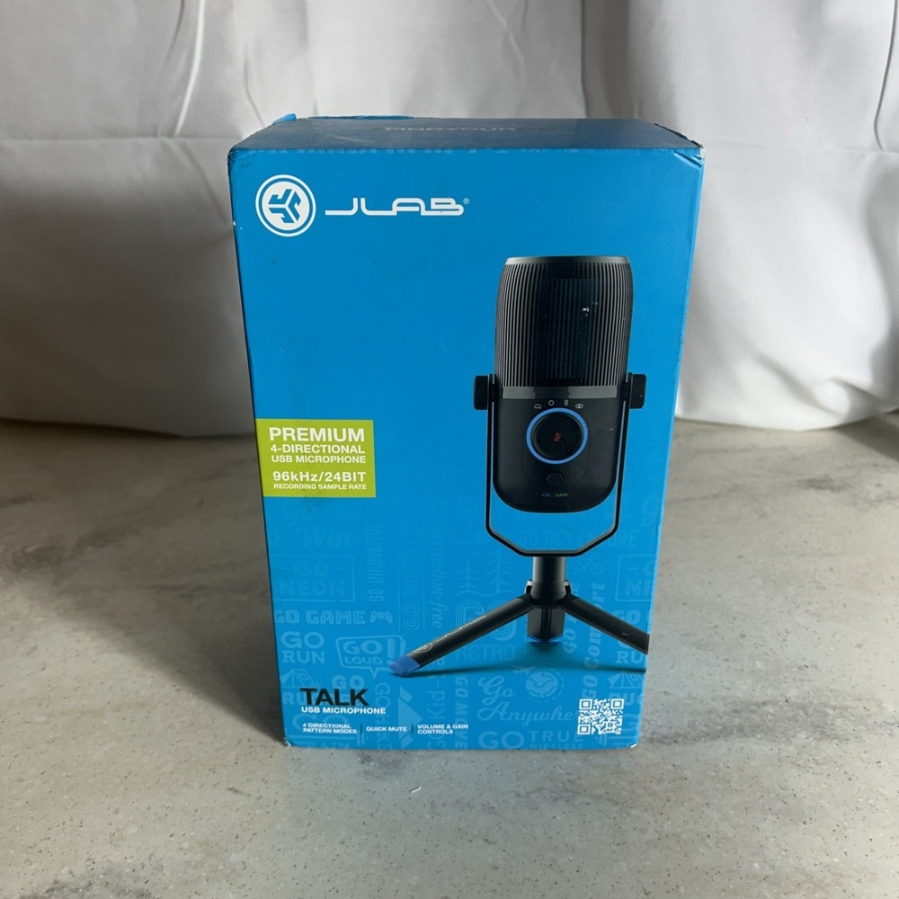 Brand New JLab Talk Pro Plug & Play USB Mic – 96kHz/24BIT, 4 Polar Patterns